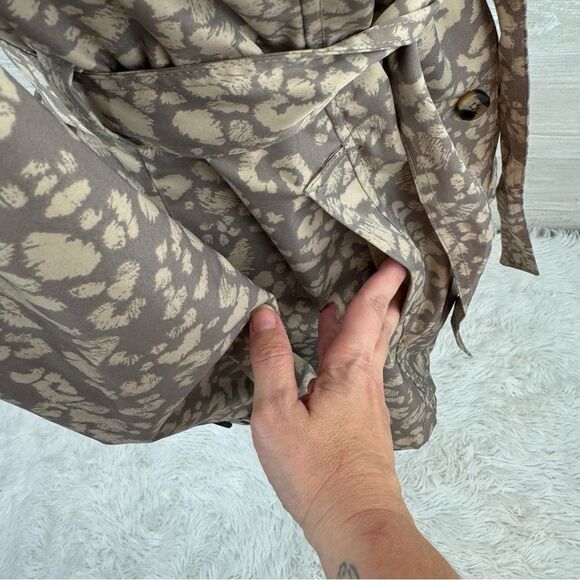 Anthropologie Daughter of the Liberation Printed Belted Long Coat - Picture 6 of 8